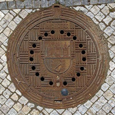 Manhole Cover with Prague Coat of Arms
